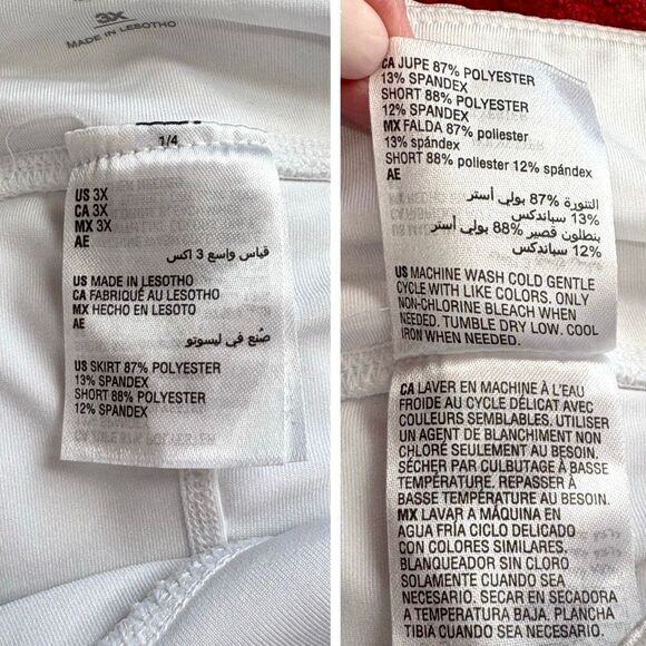 IDEOLOGY- NWT - L Sz 3X Performance Flounce Skort/Bright White/Built-In Shorts - Picture 9 of 12